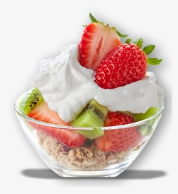 Glas Fruit Whip Strawberry Kiwi - Strawberries And Kiwis With Cream, HD Png Download, Transparent PNG