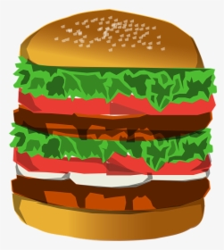 Hamburger, Deluxe, Huge, Salad, Advertising, Food, - Burger Bun Clip Art, HD Png Download, Transparent PNG