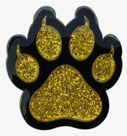 Cat Paw Print Gold Ball Marker & Hat Clip - Black And Gold Paw Print, HD Png Download, Transparent PNG