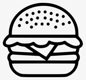 Burger Black And White Icon, HD Png Download, Transparent PNG