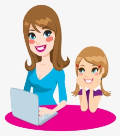Transparent Mom Clip Art - Clipart Mother And Daughter, HD Png Download, Transparent PNG