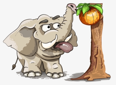 Elephant, Fruit, Tree, Trunk, Tusks, The Language - Television, HD Png Download, Transparent PNG