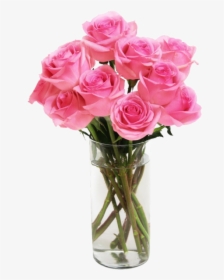 Bouquet Of Long Stemmed Roses - Pink Flower Vase Png, Transparent Png, Transparent PNG