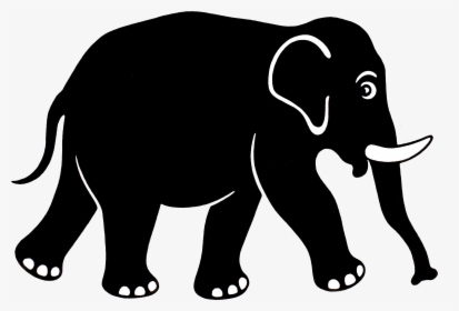 African Elephant Borneo Elephant White Elephant Clip - Black Transparent Elephant Png, Png Download, Transparent PNG
