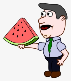 Man Holding A Watermelon Slice Svg Clip Arts - Man Holding A Bone, HD Png Download, Transparent PNG