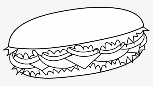 Clip Art Burger Clipart Black And White - Sandwich Black And White, HD Png Download, Transparent PNG