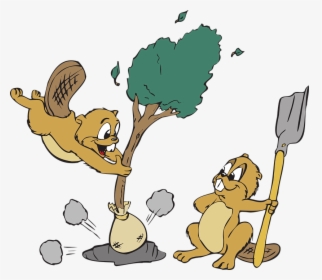 Cartoon Animals Planting Trees, HD Png Download, Transparent PNG