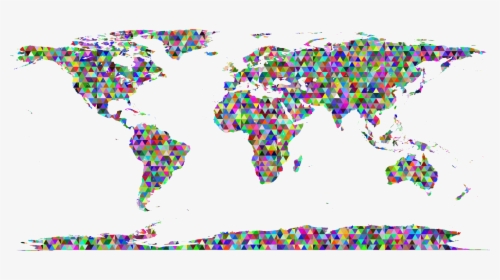 Clipart Prismatic Triangularized World Map - World Map Equirectangular Projection, HD Png Download, Transparent PNG