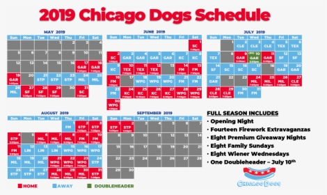Chicago Dogs 2019 Schedule, HD Png Download, Transparent PNG