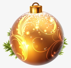 Yellow Christmas Ball Png Clipart Image - Christmas Tree Ball Png, Transparent Png, Transparent PNG
