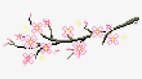 Gif Clip Art Image Desktop Wallpaper Pixel - Pixel Cherry Blossom Transparent, HD Png Download, Transparent PNG