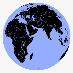 Black And Blue Globe Clip Arts - Cambodia To Australia Map, HD Png Download, Transparent PNG