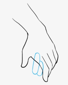 Clip Art Drawing Of Holding Hands - Easy Drawing Hands Holding, HD Png Download, Transparent PNG