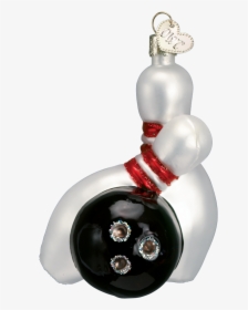 Glass Bowling Pins And Bowling Ball Ornament - Bottle, HD Png Download, Transparent PNG
