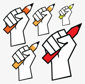 698 Graphic Illustration Of Hand Holding A Pencil - Freedom Of Press Png, Transparent Png, Transparent PNG