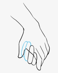 Clip Art Holding Hands Drawing - Sketch, HD Png Download, Transparent PNG