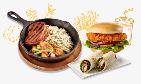 Transparent Korean Food Clipart - Fast Food, HD Png Download, Transparent PNG