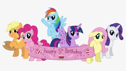 Transparent Happy Birthday Banner Background Png - My Little Pony 5th Birthday, Png Download, Transparent PNG