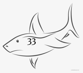 Shark Page Of Clipartblack Com Outline Animal - Black White Shark Clipart Transparent, HD Png Download, Transparent PNG
