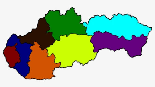 Regions Of Slovakia In Color Clip Arts - Slovakia Provinces Map, HD Png Download, Transparent PNG