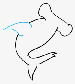 How To Draw Hammerhead Shark Clipart , Png Download - Line Art, Transparent Png, Transparent PNG
