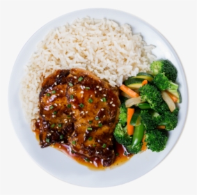 Korean-style Bbq Chicken - Plate Of Food Rice Png, Transparent Png, Transparent PNG