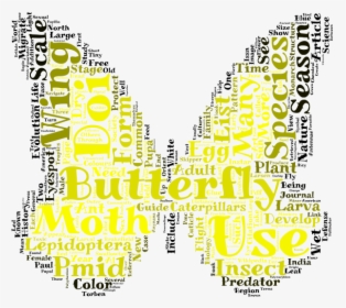 Transparent The Word Life Clipart - Word Cloud Butterfly Shapes, HD Png Download, Transparent PNG
