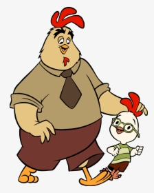 Chicken Little And Father Clipart Png - Father And Chicken Cartoon, Transparent Png, Transparent PNG