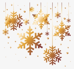Download Golden Snowflakes Snowflake - Gold Christmas Snowflake Png, Transparent Png, Transparent PNG