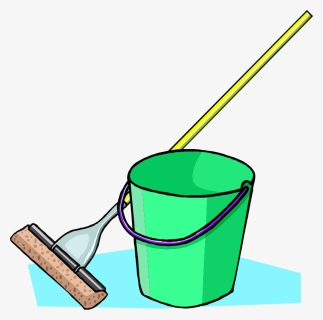 Mop And Bucket Svg Clip Arts - Cartoon Mop And Bucket, HD Png Download, Transparent PNG
