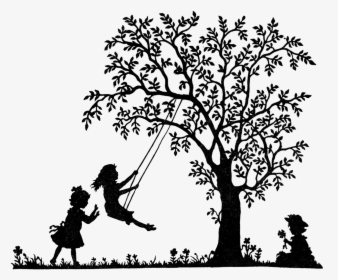 Girl On Swing Silhouette, HD Png Download, Transparent PNG