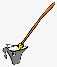 Line,black And White,bucket - Mop In The Bucket Clipart, HD Png Download, Transparent PNG