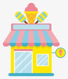 Ice Cream Shop In Cartoon - Transparent Ice Cream Shop Clipart, HD Png Download, Transparent PNG