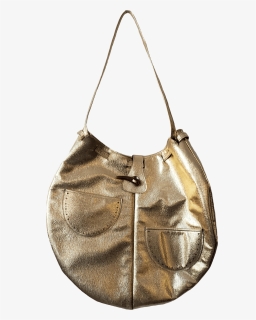 Round Gold Bag With Eyelet Pockets - Shoulder Bag, HD Png Download, Transparent PNG