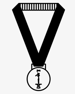 Medal Hanging Of A Ribbon - Medal Clipart Black And White, HD Png Download, Transparent PNG