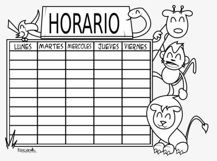 Horario Para Preescolar Para Colorear, HD Png Download, Transparent PNG