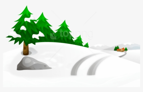 Free Png Snowy Winter Ground With Trees And House Png - Snow Christmas Tree Transparent Clipart, Png Download, Transparent PNG