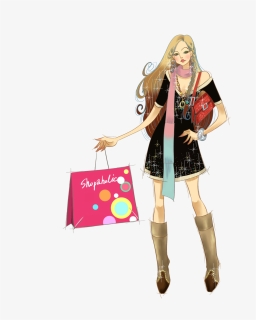 Fashion Vector Png - Shopping Girl, Transparent Png, Transparent PNG