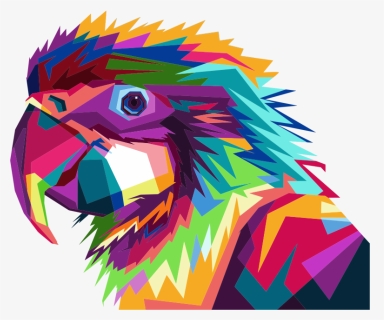 Geometric Parrot Pop Art By Rizkydwi123 - Wpap Animal Art, HD Png Download, Transparent PNG