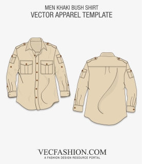 Classic Khaki Color Bush Shirt Template - Swimming Trunks Vector Template, HD Png Download, Transparent PNG