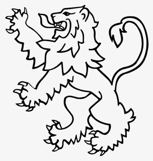 Rampant Lion Line Drawing, HD Png Download, Transparent PNG