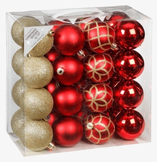 Christmas Bauble Set Made Of Plastic 32 Pieces Red/ - Christmas Ornament, HD Png Download, Transparent PNG