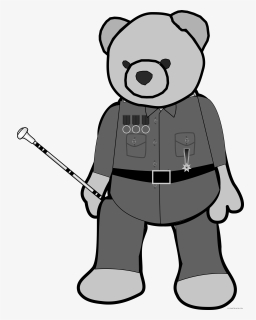 High Quality Bear Animal Free Black White Clipart Images - Osito Militar Caricatura, HD Png Download, Transparent PNG