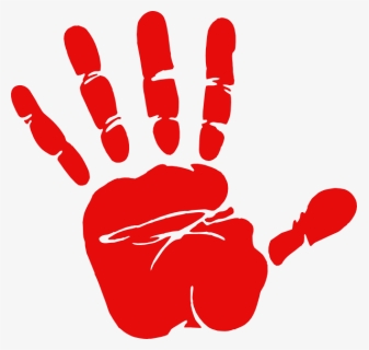 Blood Clipart Handprint - Red Handprint Clipart, HD Png Download, Transparent PNG