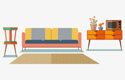Furniture Clipart Home Furnishings - Living Room Background Clipart, HD Png Download, Transparent PNG