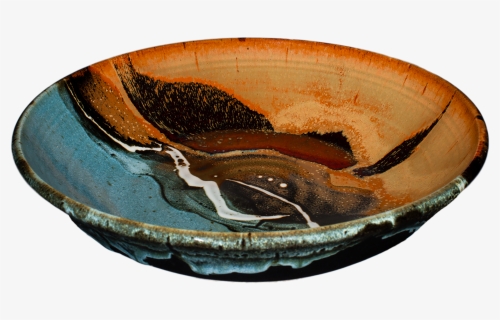 Sage-brown And Red Handmade Pottery Bowl - Ceramic, HD Png Download, Transparent PNG