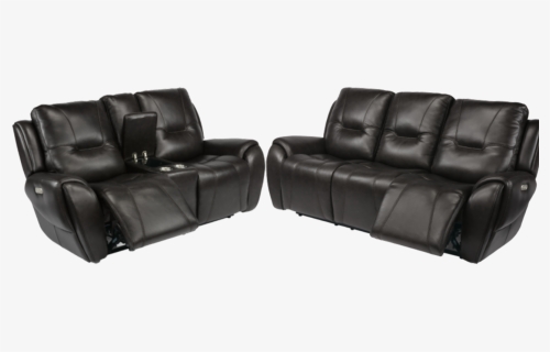 Trip Black Leather Power Triple Reclining Sofa & Loveseat - Couch, HD Png Download, Transparent PNG