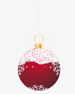 Free Png Transparent Red Snowy Christmas Ball Ornament - Christmas Ball Png Transparent, Png Download, Transparent PNG
