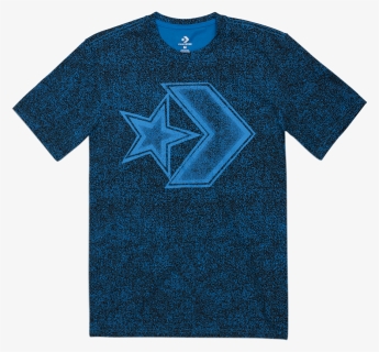 Men Converse Distressed Star Chevron T Shirt Blue Hero - Active Shirt, HD Png Download, Transparent PNG