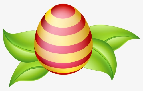 Easter Egg With Spring Leaves Png Clip Art Image - Free Spring Clip Art And Easter Eggs, Transparent Png, Transparent PNG